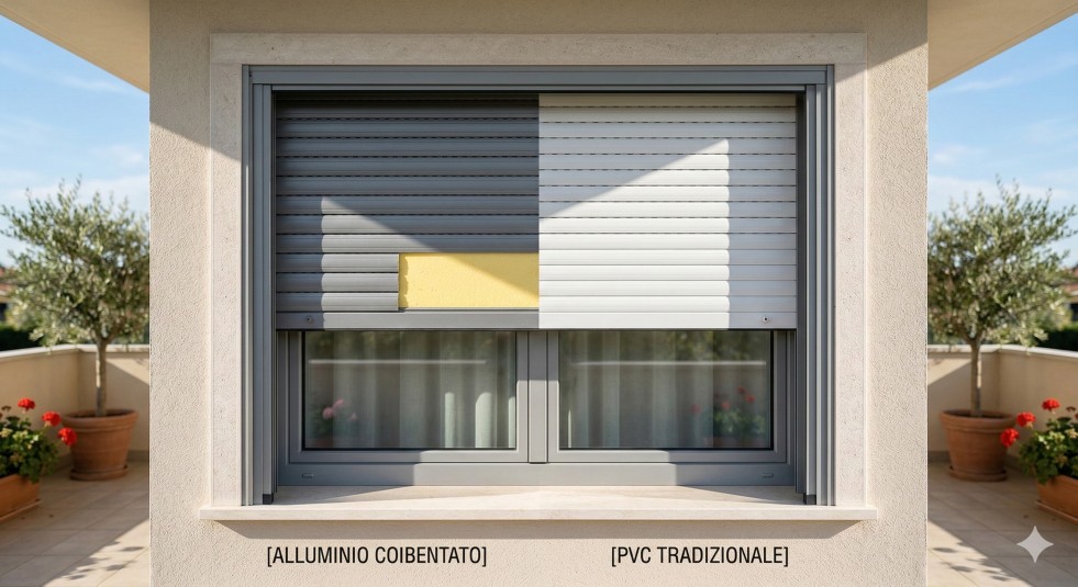 Tapparelle in alluminio coibentato o PVC? Pro e contro dei materiali