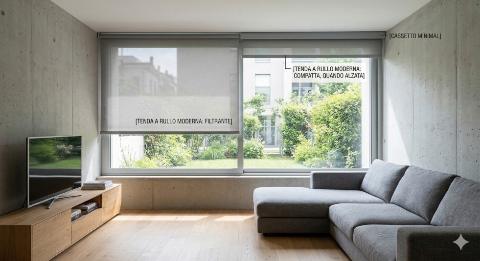 Tende a rullo moderne: eleganza e minimalismo per il soggiorno