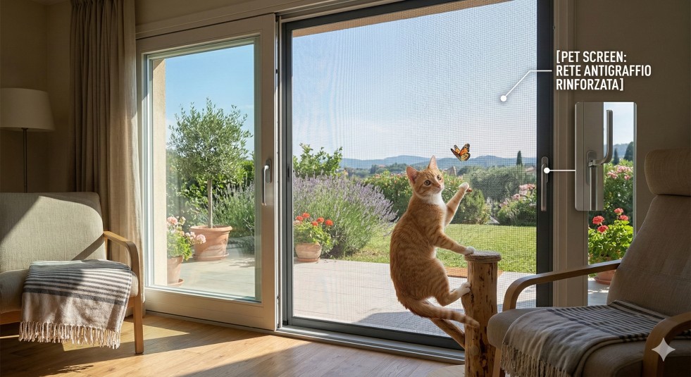 Zanzariere a prova di gatto: cos'è la rete Pet Screen e come funziona