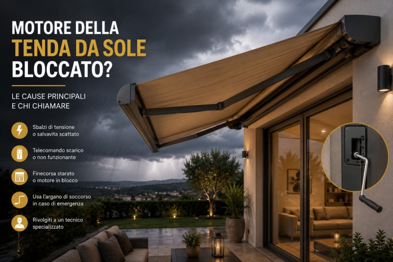 Motore della tenda da sole bloccato: le cause principali e chi chiamare